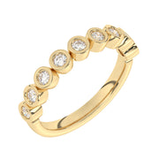 Demi-alliance 9 diamants ronds 0.50 carat or jaune 14 carats Alberta